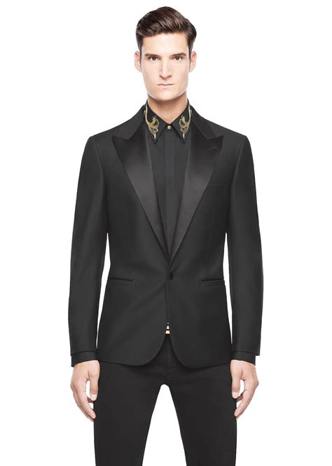 versace collection black suit|versace men's suits price.